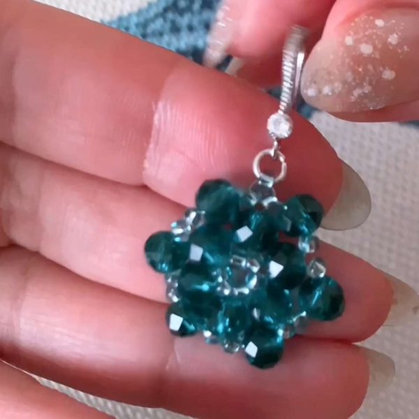 Turquoise twilight bicone earrings