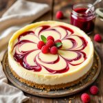 Baked Raspberry Jam Cheesecake