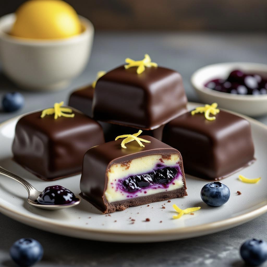 The Easiest Blueberry Jam Cream Cheese Truffles