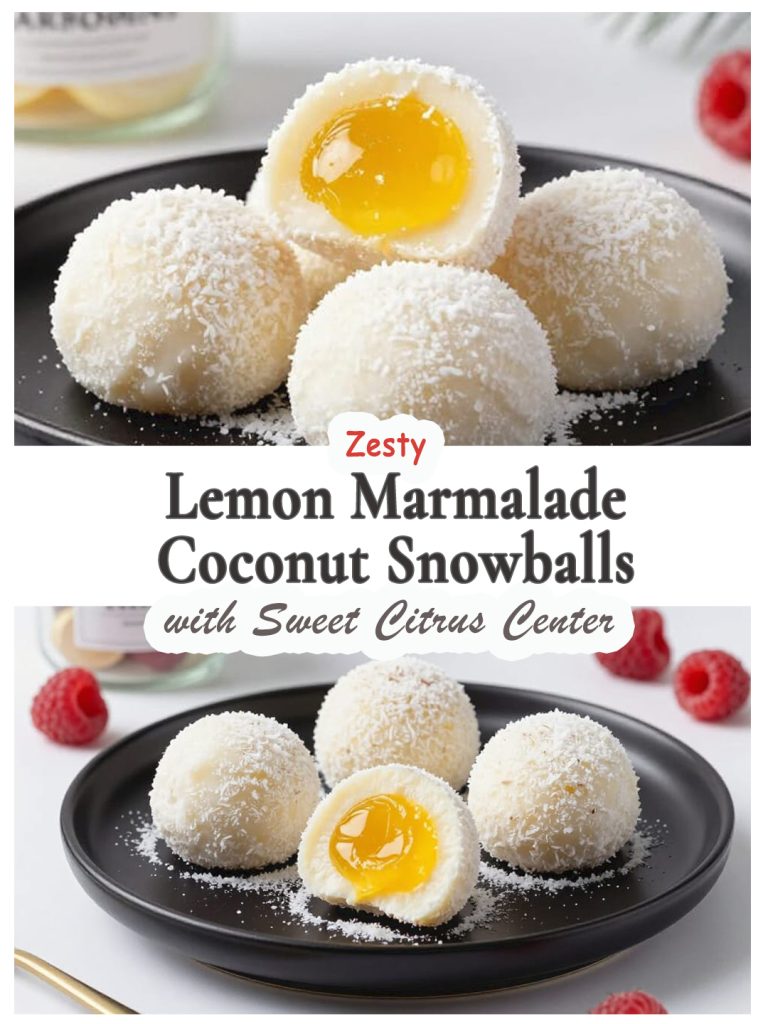 Lemon marmalade coconut snowballs