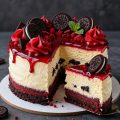 Oreo Red Velvet Cake with Cream Cheese & Jam Glaze