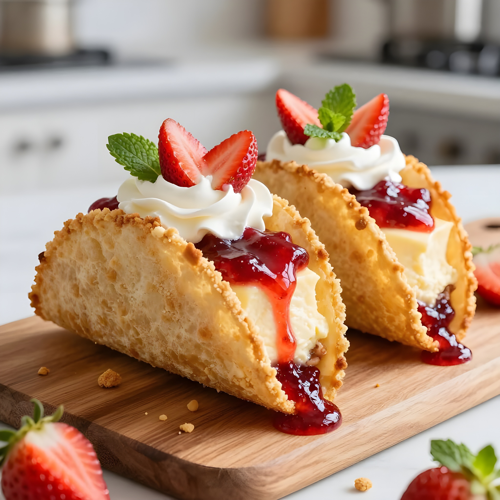 Strawberry Jam Cheesecake Crunch Tacos