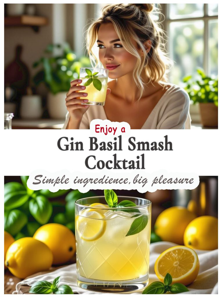 Gin basil Smash recipe for a cocktail