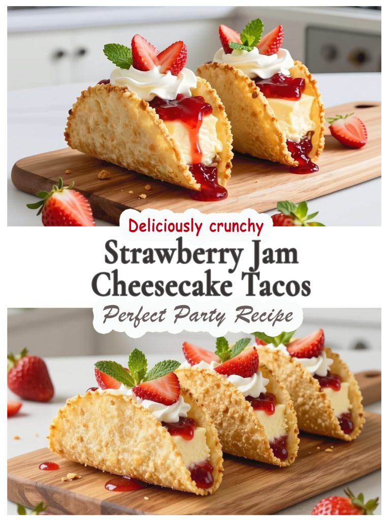 Strawberry jam cheesecake tacos