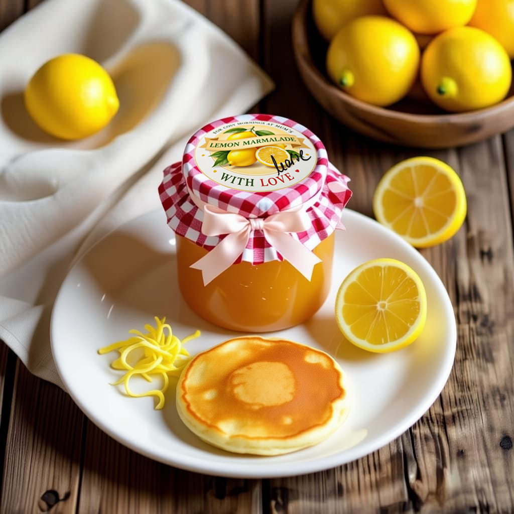 Lemon marmalade labeled jar