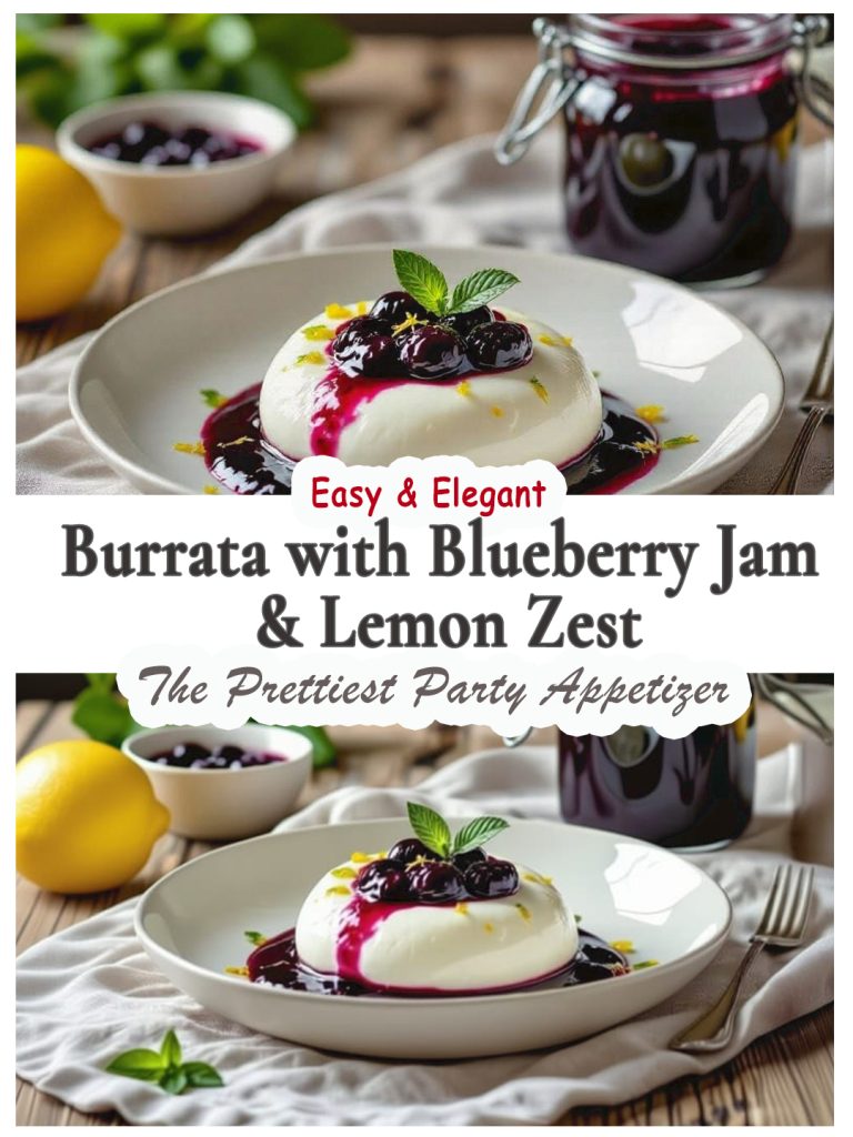 Burrata with blueberry jam